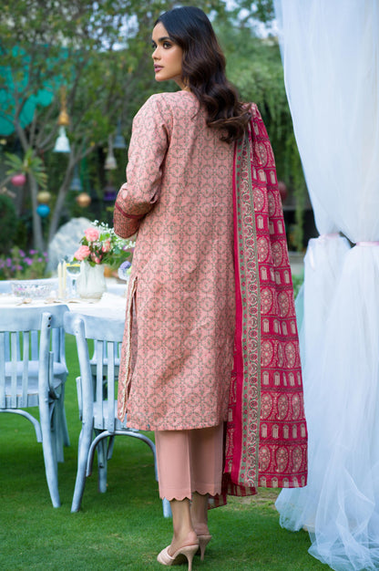 Stitched 3 Piece Embroidered Lawn Suit