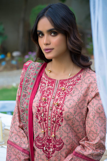 Stitched 3 Piece Embroidered Lawn Suit