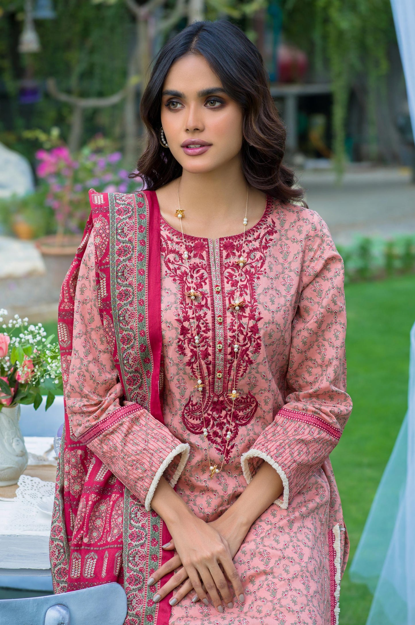 Stitched 3 Piece Embroidered Lawn Suit