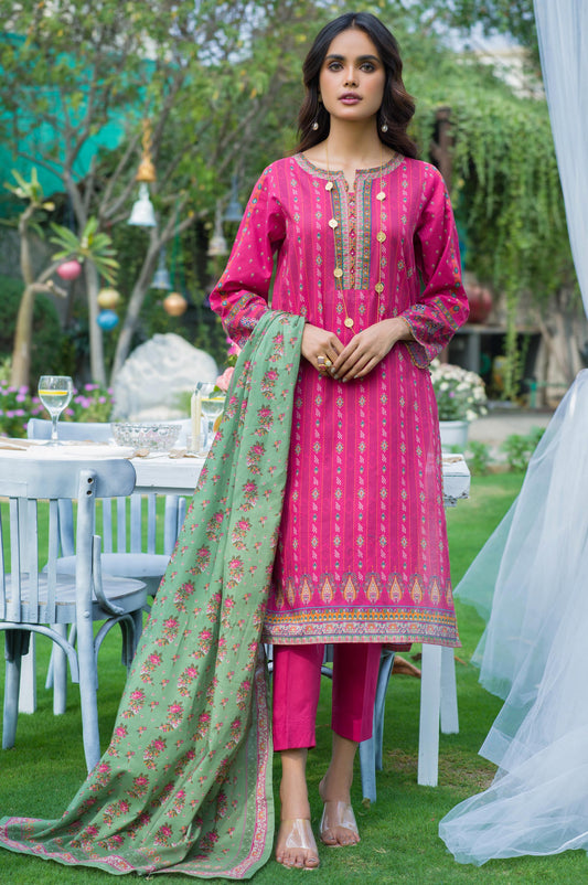 Stitched 3 Piece Printed Lawn Suit