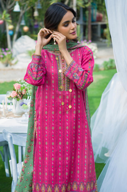 Stitched 3 Piece Printed Lawn Suit