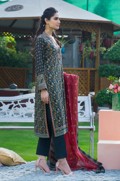 Stitched 3 Piece Printed Lawn Suit