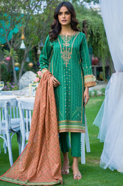 Stitched 3 Piece Embroidered Lawn Suit