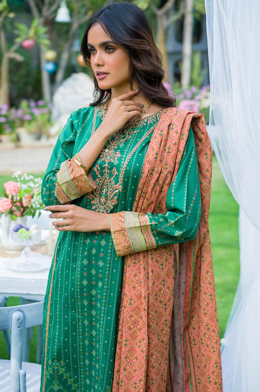 Stitched 3 Piece Embroidered Lawn Suit