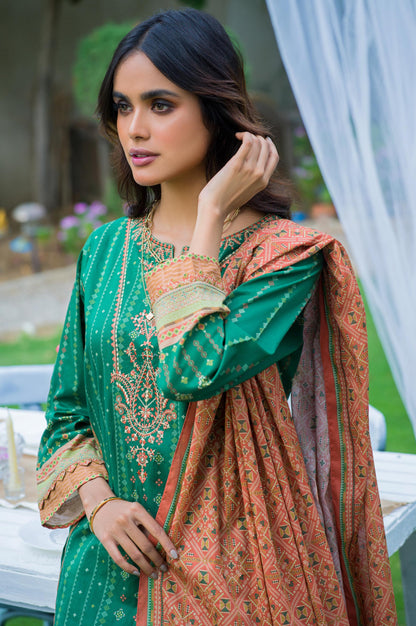 Stitched 3 Piece Embroidered Lawn Suit