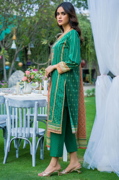 Stitched 3 Piece Embroidered Lawn Suit
