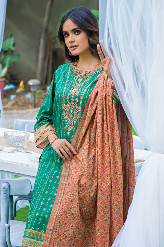 Unstitched 3 Piece Embroidered Lawn Suit