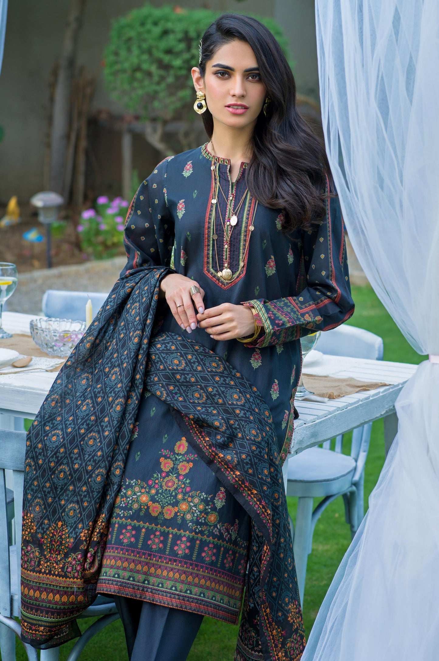 Stitched 3 Piece Printed Lawn Suit