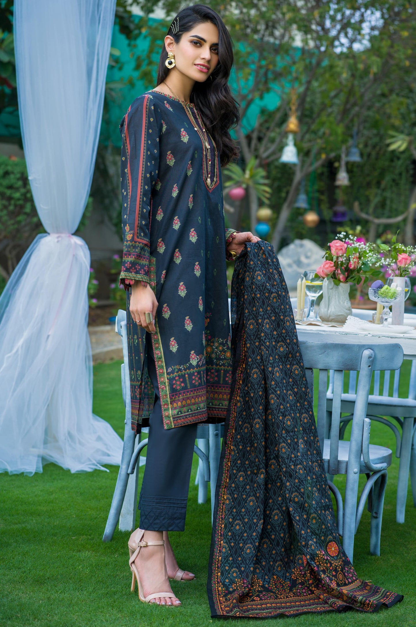 Stitched 3 Piece Printed Lawn Suit