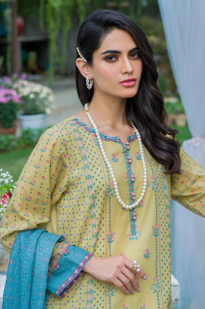 Stitched 3 Piece Printed Lawn Suit