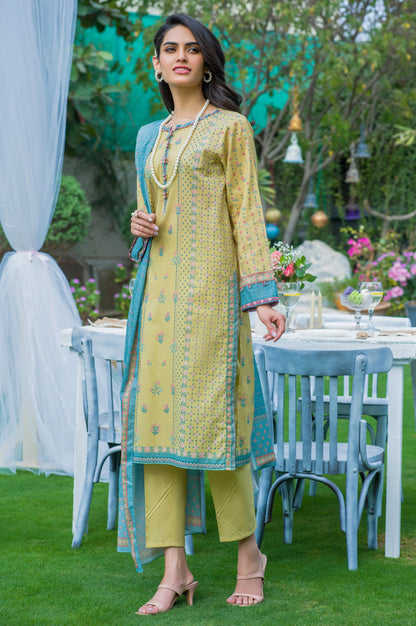 Stitched 3 Piece Printed Lawn Suit