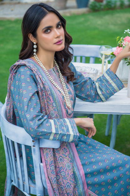 Stitched 3 Piece Embroidered Lawn Suit
