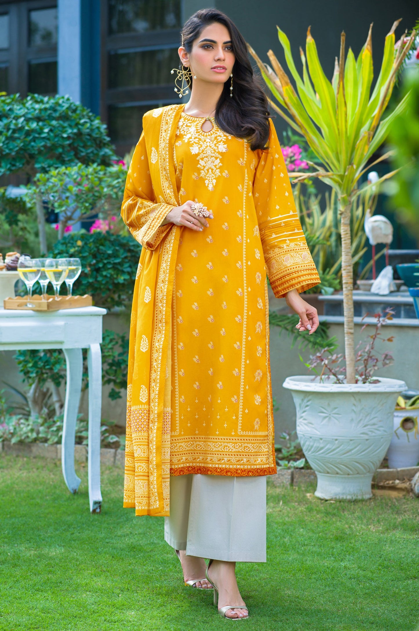 Unstitched 3 Piece Embroidered Lawn Suit