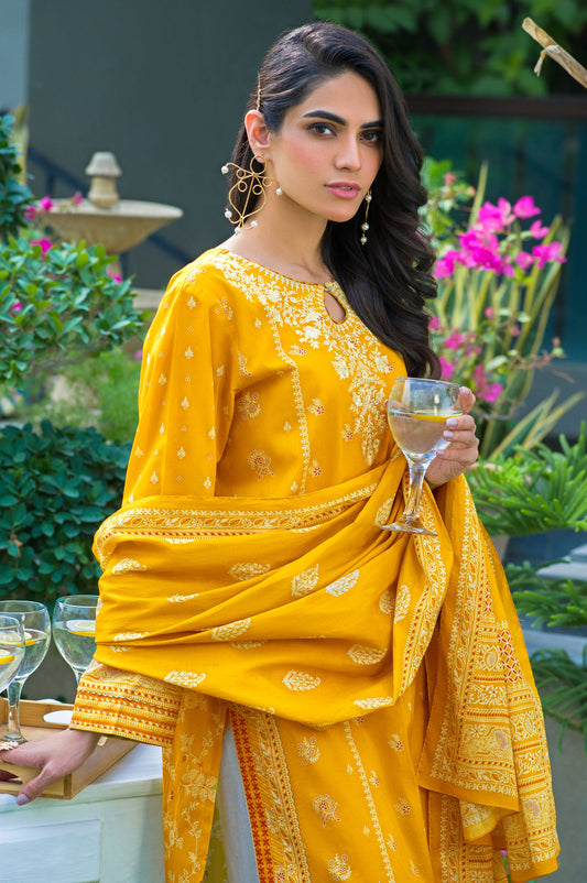 Stitched 3 Piece Embroidered Lawn Suit