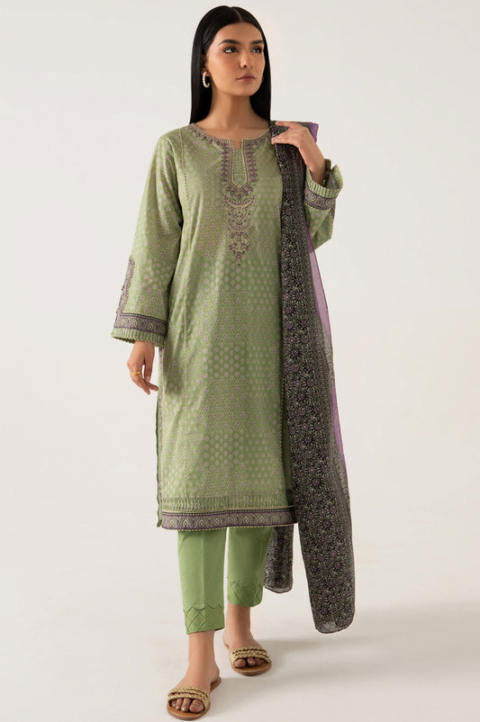 Stitched 3 Piece Embroidered Lawn Suit