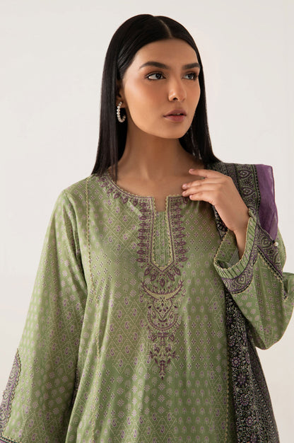 Stitched 3 Piece Embroidered Lawn Suit