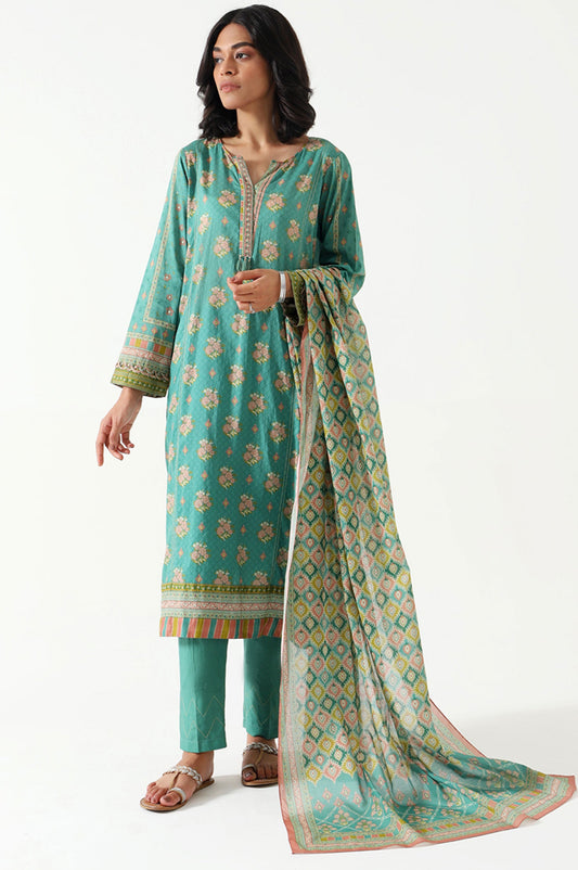 Stitched 3 Piece Printed Lawn Suit