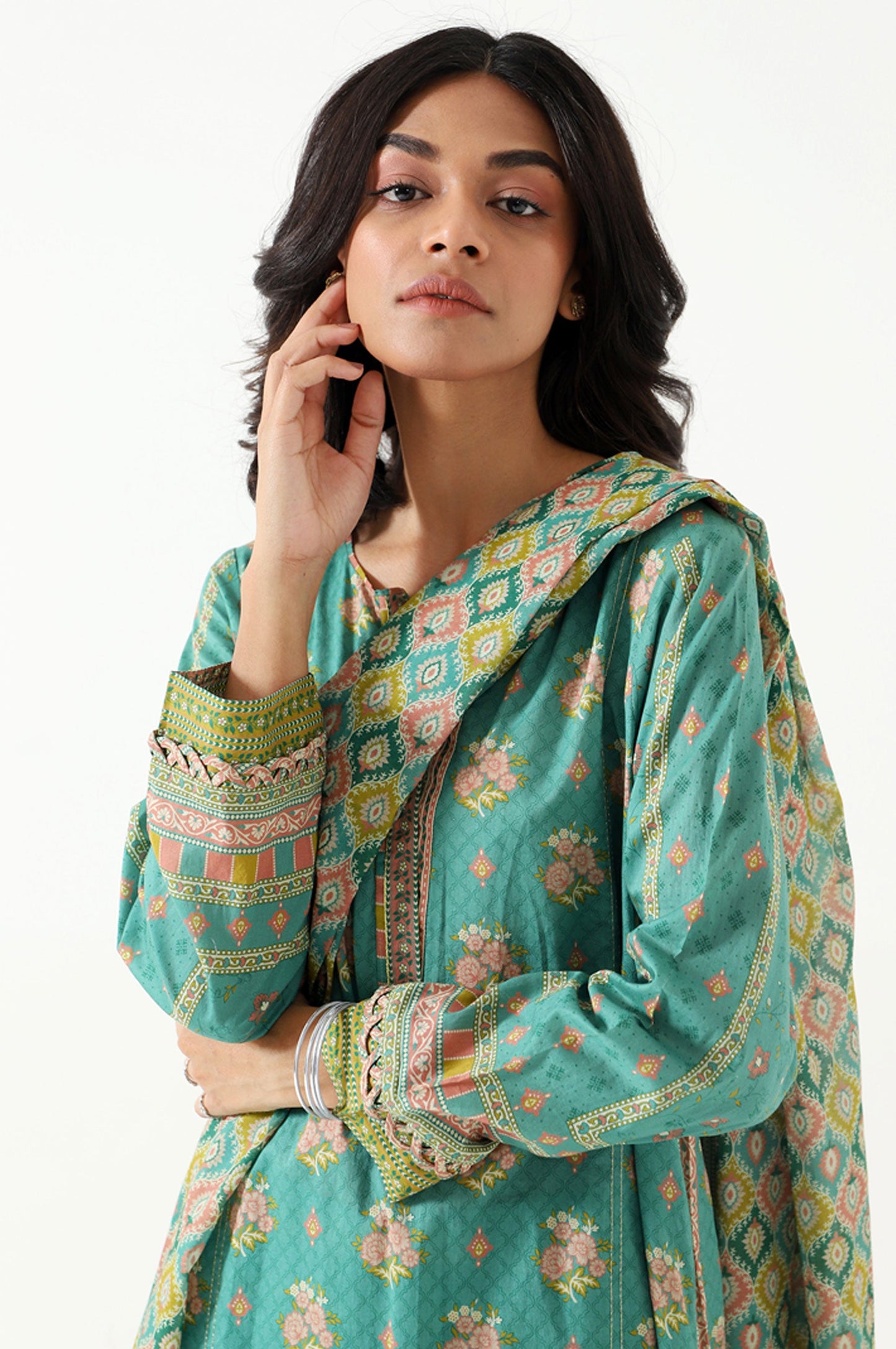 Stitched 3 Piece Printed Lawn Suit