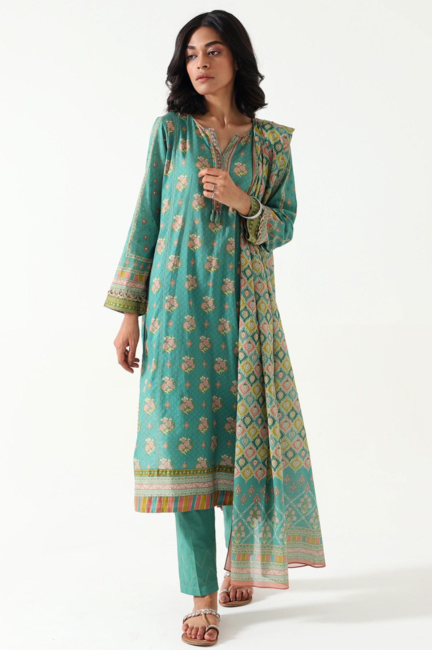 Stitched 3 Piece Printed Lawn Suit