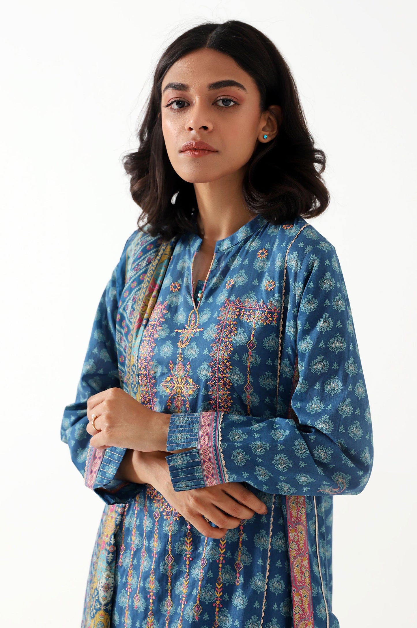 Stitched 3 Piece Embroidered Lawn Suit
