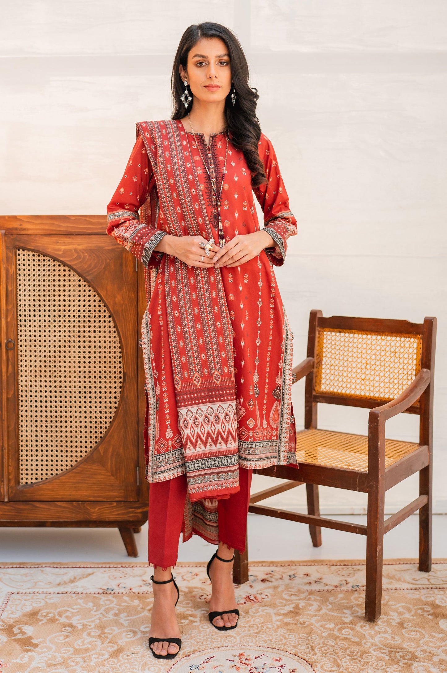 Unstitched 3 Piece Embroidered Lawn Suit