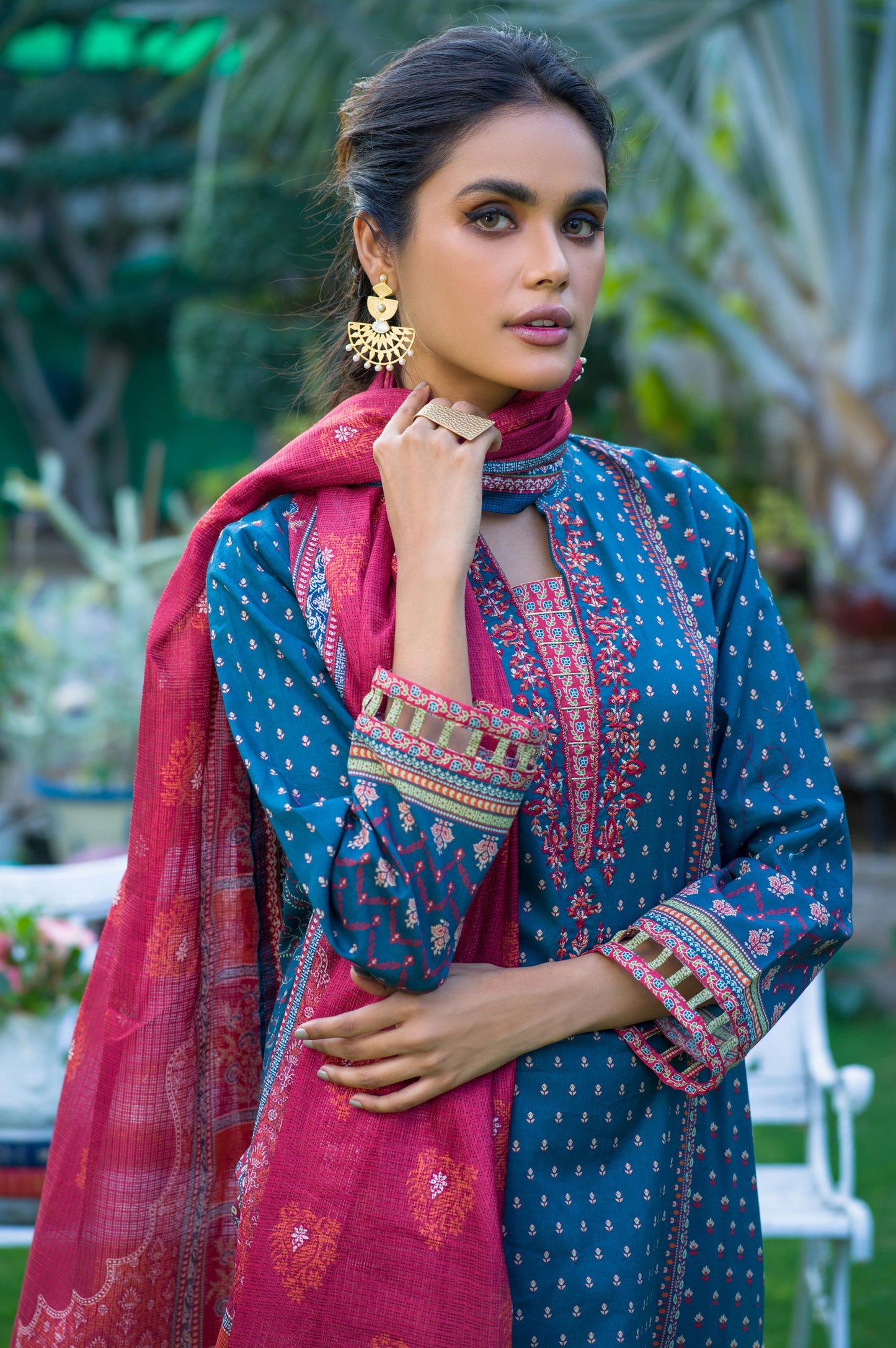 Stitched 3 Piece Embroidered Lawn with Kotta Cotton Suit