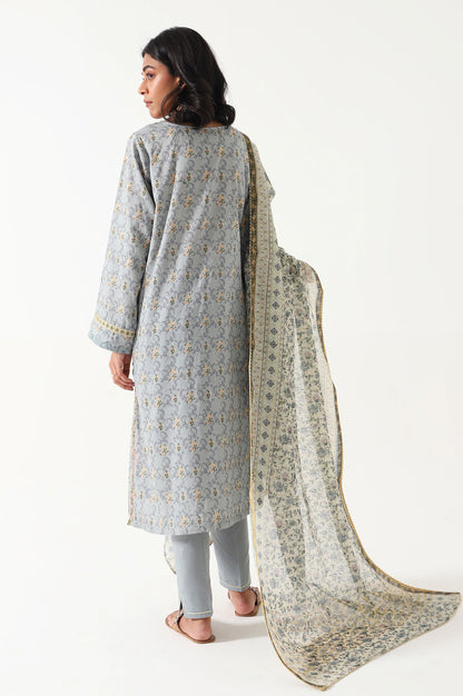 Unstitched 3 Piece Embroidered Lawn Suit