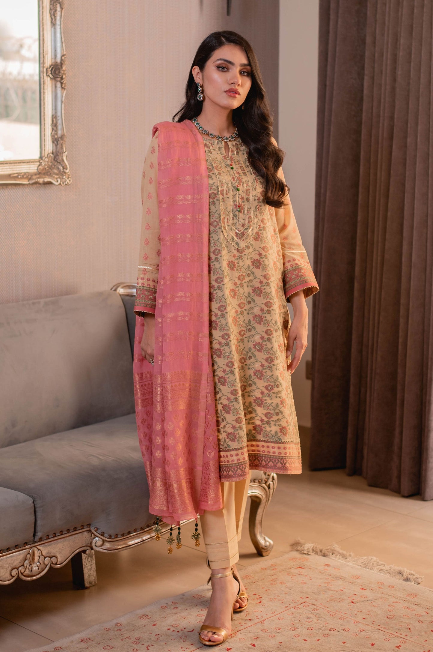 Stitched 3 Piece Jacquard Suit