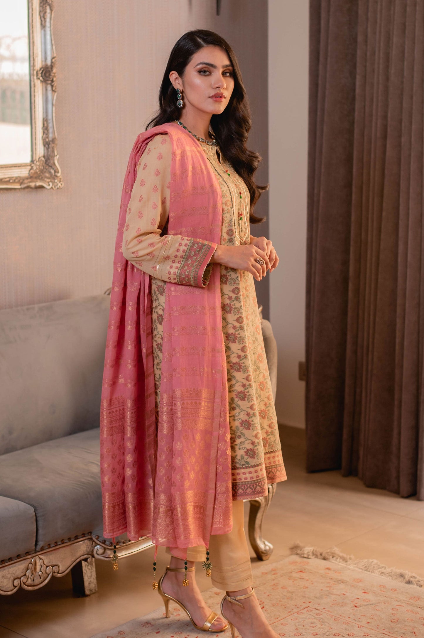 Stitched 3 Piece Jacquard Suit