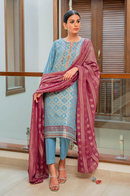 Stitched 3 Piece Jacquard Suit