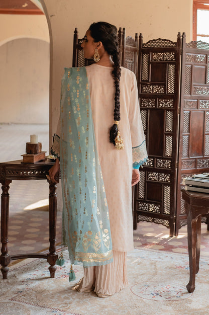 Unstitched 3 Piece Dyed Maysuri Jacquard Suit