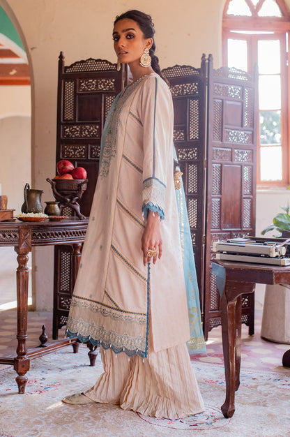 Unstitched 3 Piece Dyed Maysuri Jacquard Suit