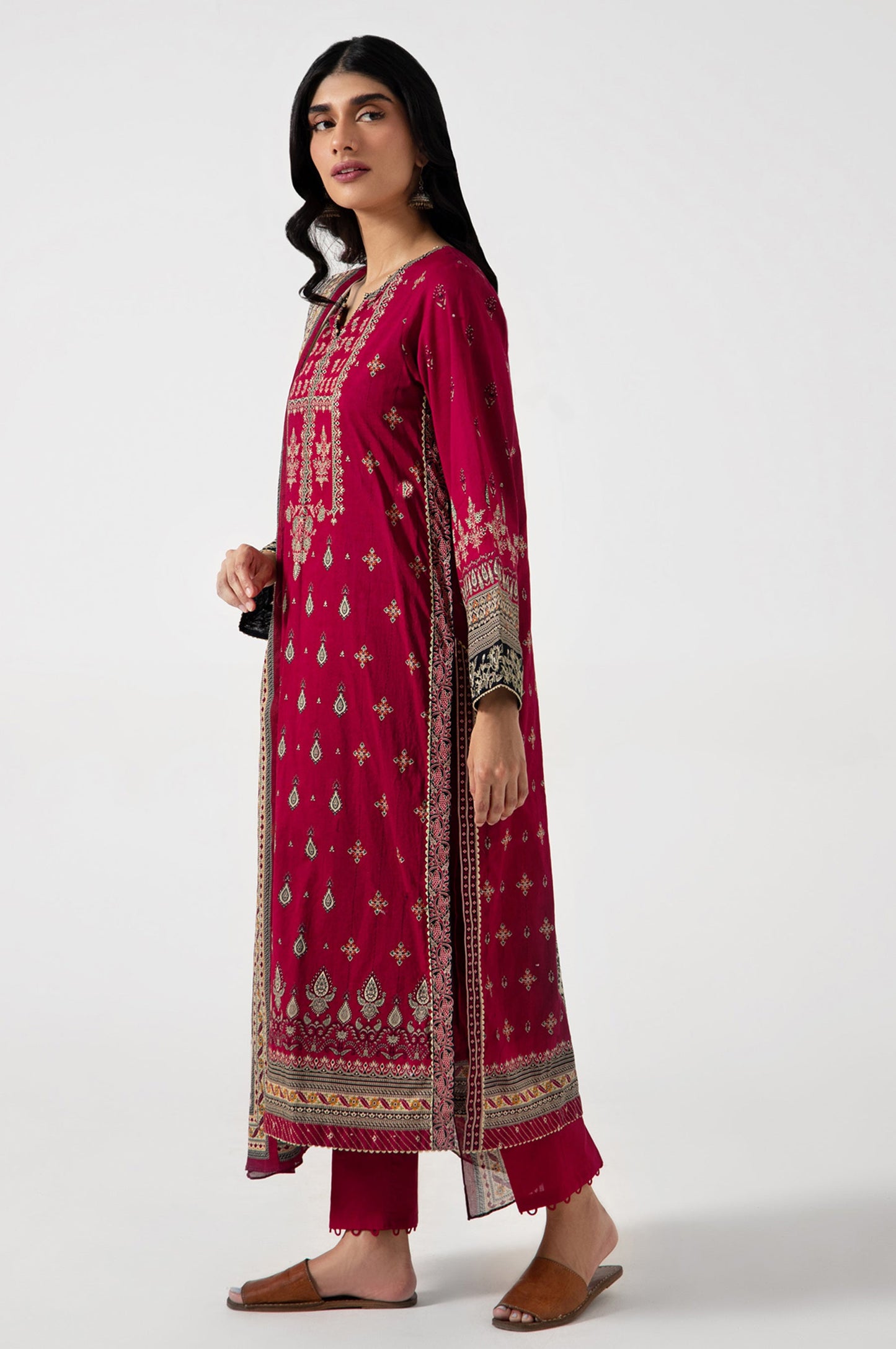 Stitched 3 Piece Embroidered Lawn Suit