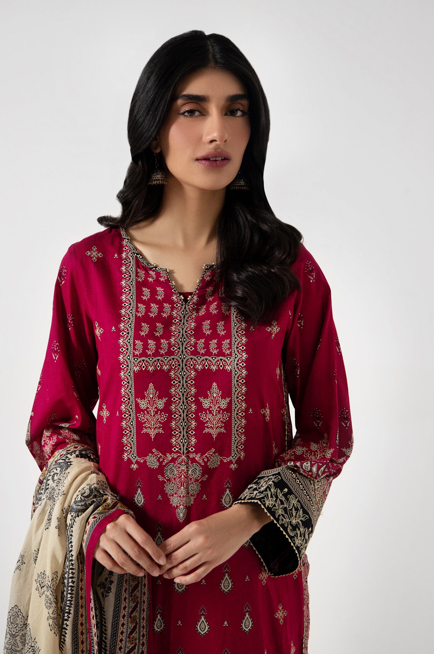 Stitched 3 Piece Embroidered Lawn Suit