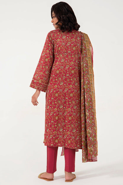 Stitched 3 Piece Embroidered Lawn Suit