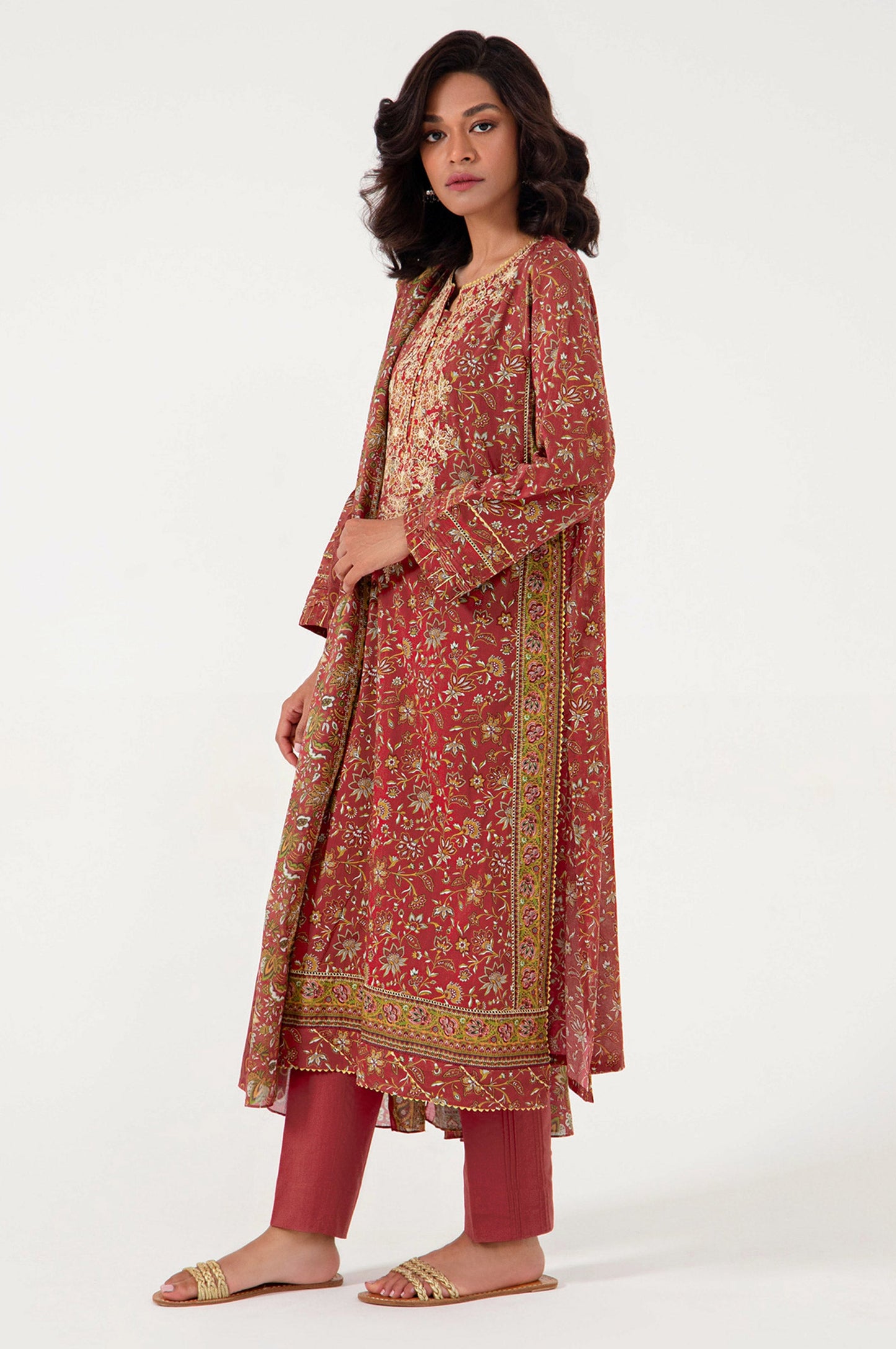 Stitched 3 Piece Embroidered Lawn Suit