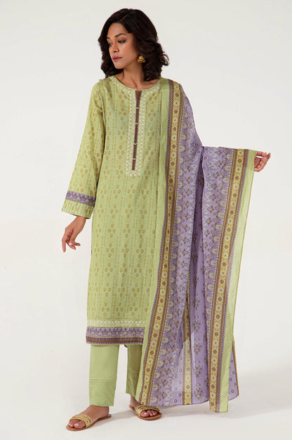 Stitched 3 Piece Embroidered Lawn Suit