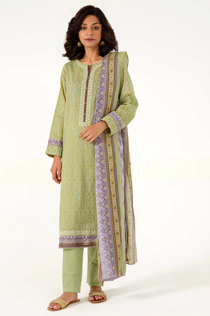 Stitched 3 Piece Embroidered Lawn Suit