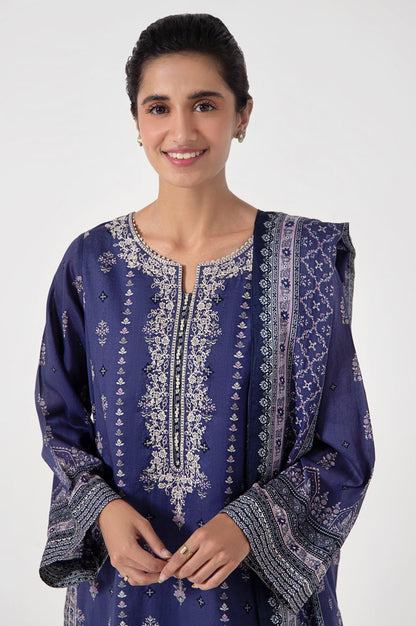 Stitched 3 Piece Embroidered Lawn Suit