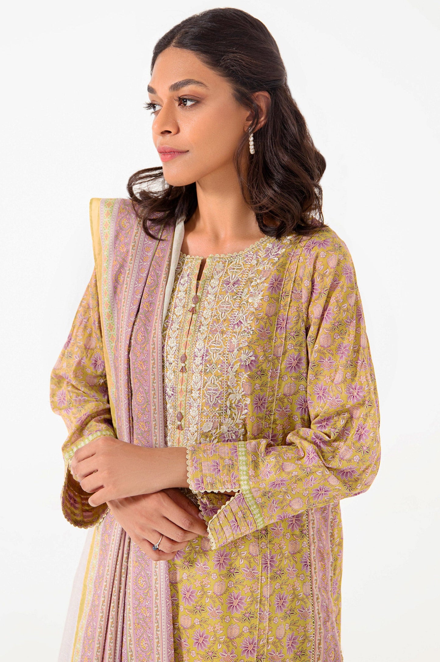 Stitched 3 Piece Embroidered Lawn Suit
