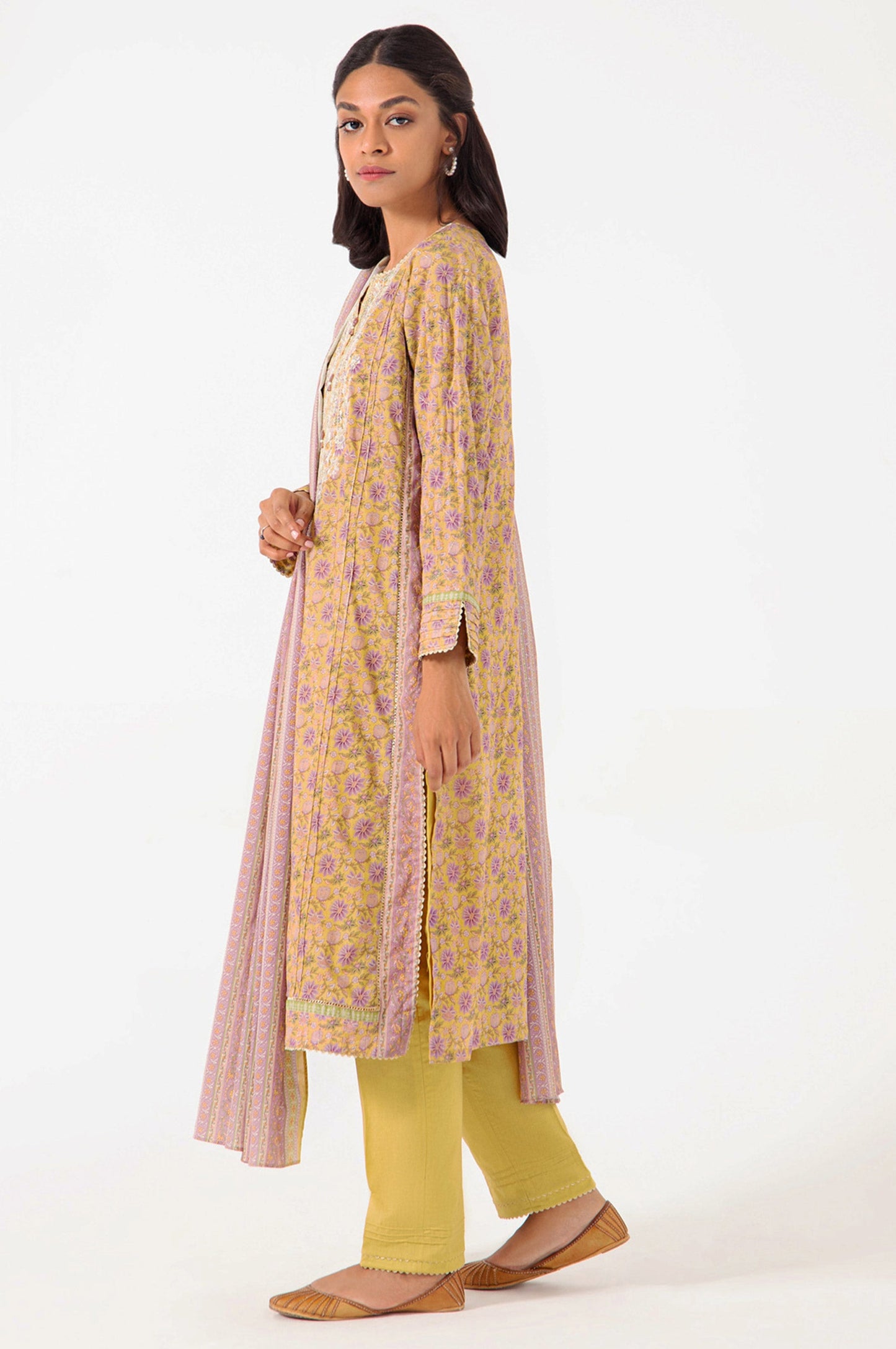 Stitched 3 Piece Embroidered Lawn Suit