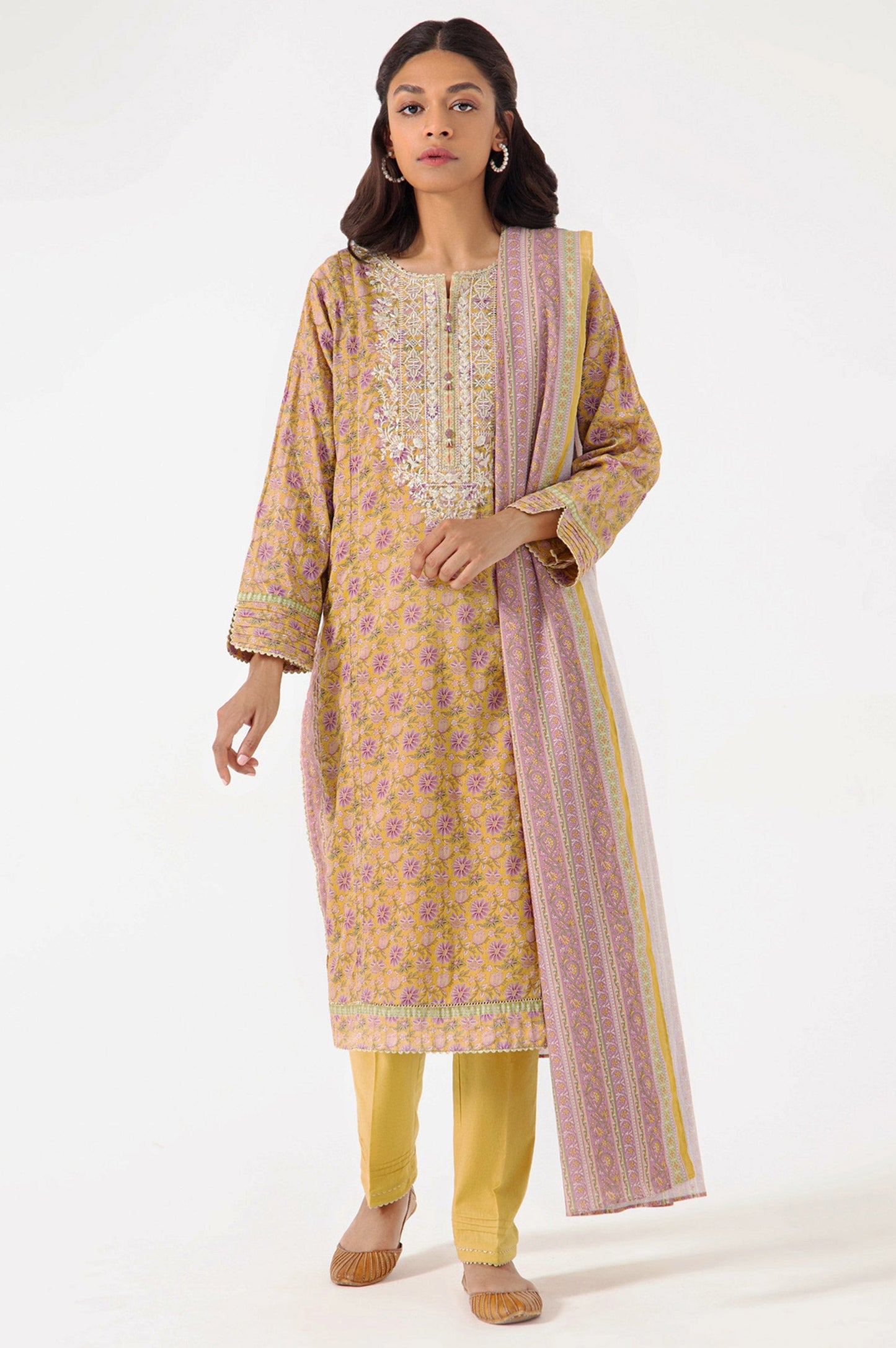 Stitched 3 Piece Embroidered Lawn Suit