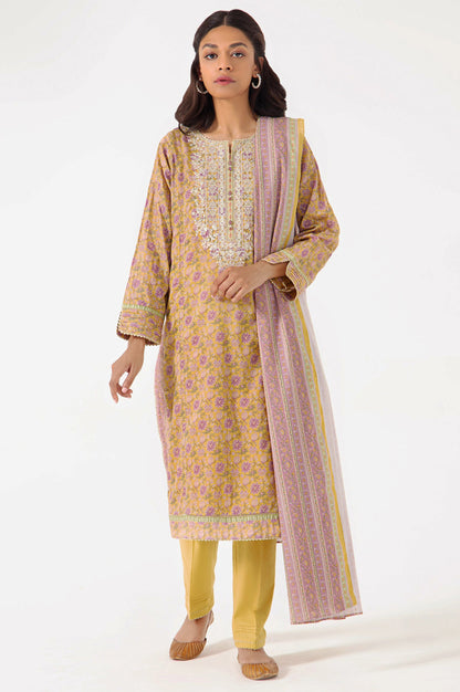 Stitched 3 Piece Embroidered Lawn Suit