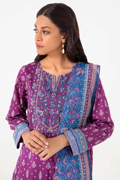 Stitched 3 Piece Embroidered Lawn Suit