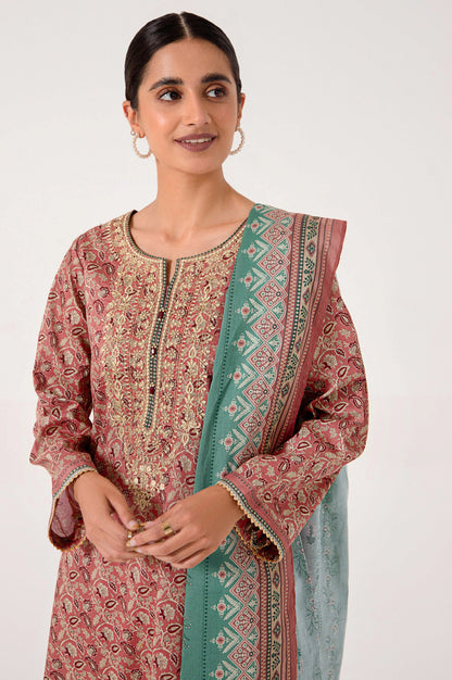 Stitched 3 Piece Embroidered Lawn Suit