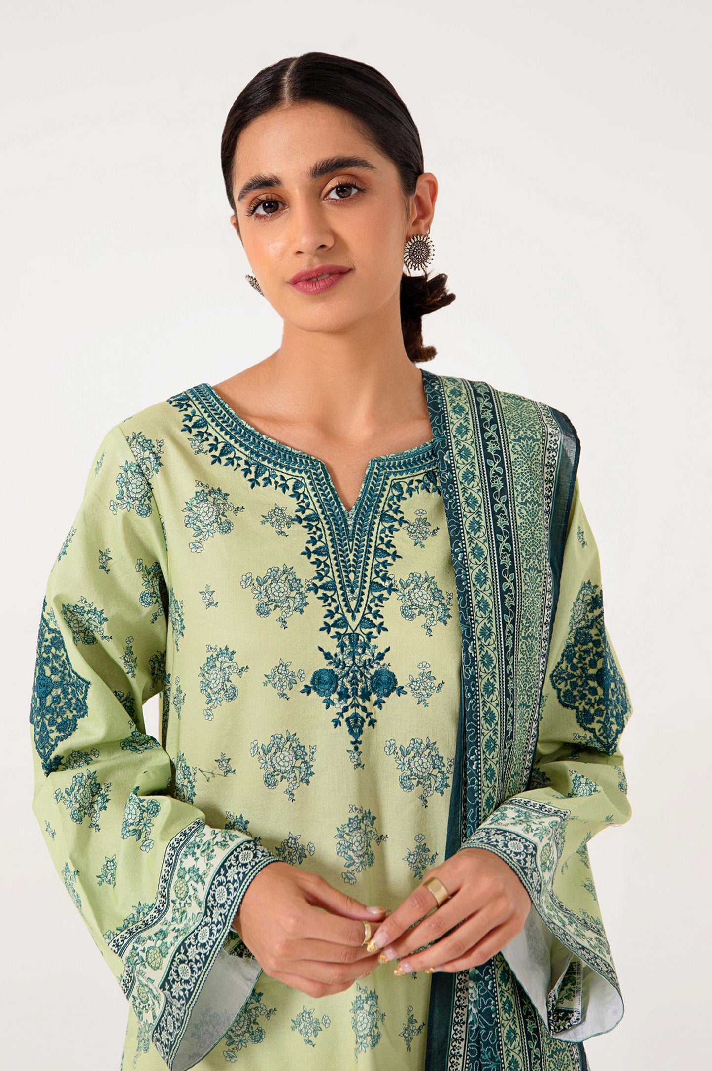 Stitched 3 Piece Embroidered Lawn Suit