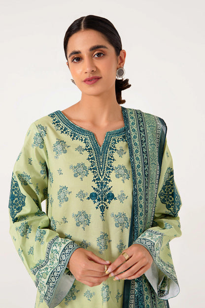 Stitched 3 Piece Embroidered Lawn Suit