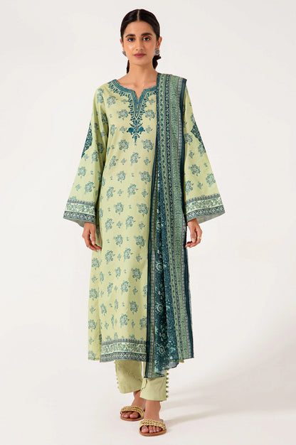 Stitched 3 Piece Embroidered Lawn Suit