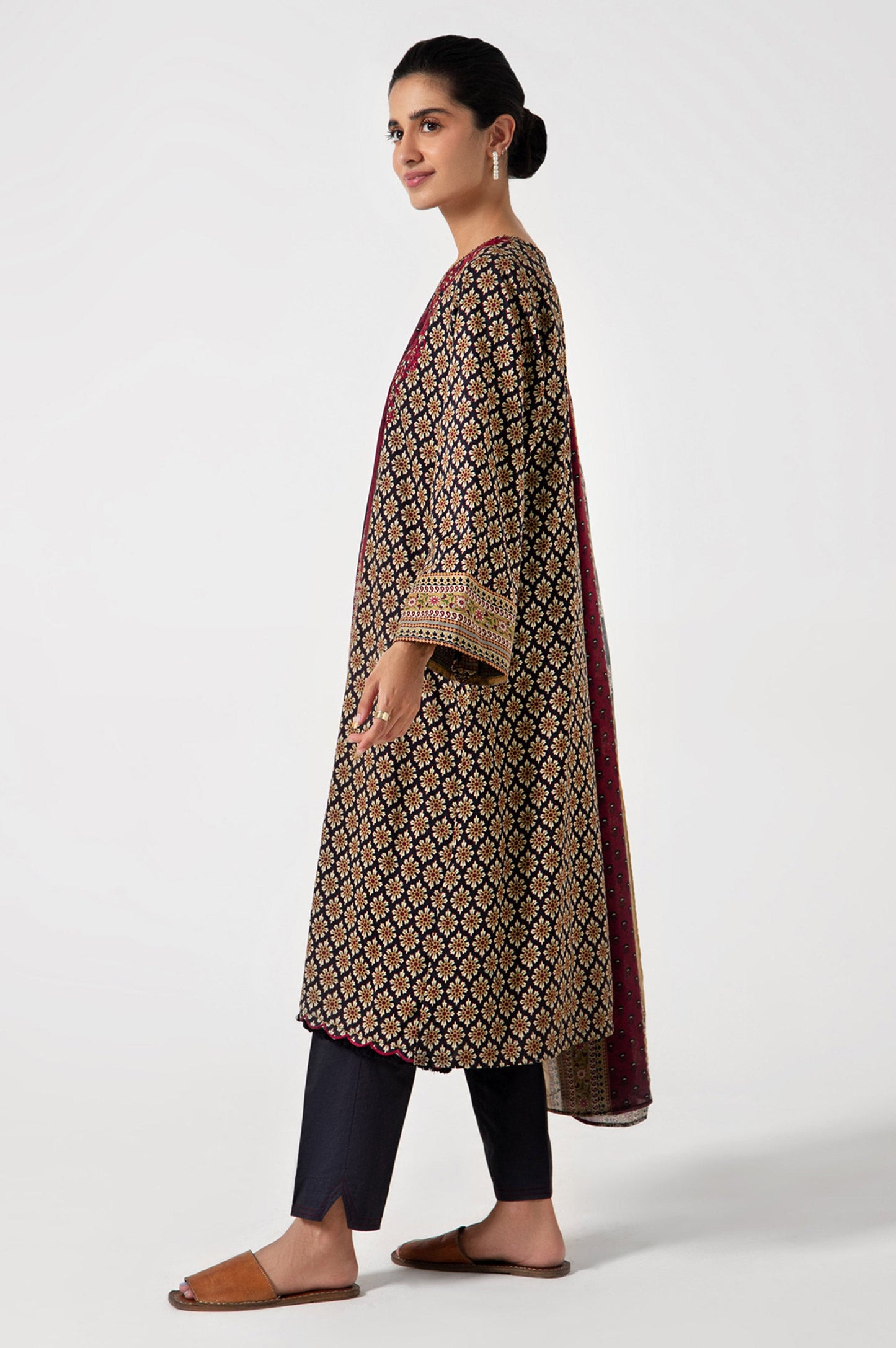 Stitched 3 Piece Embroidered Lawn Suit