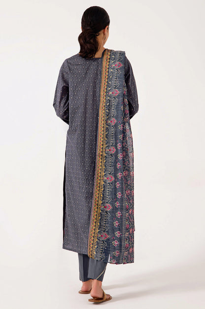 Stitched 3 Piece Embroidered Lawn with Sequins Zari Suit